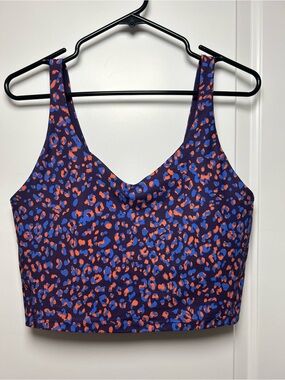 Old Navy Purple Patterned Sports Bralette with Blue and Orange Spots